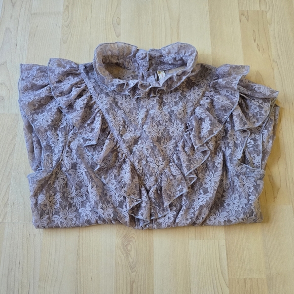 Free People Ruffle Lace Tank Top Size Medium - Picture 1 of 14